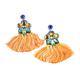 Paar Ohrclips COLLEZIONE ALESSANDRO "Manila" Gr. Polyester, orange Damen Ohrringe Ohrclips