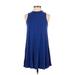 Forever 21 Casual Dress - A-Line Mock Sleeveless: Blue Solid Dresses - Women's Size Small