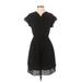 Bread N Butter Casual Dress - A-Line: Black Solid Dresses - Women's Size P