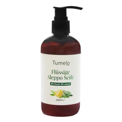 Tumelo - Original Aleppo Seife Flüssig 80% Olivenöl, 20% Lorbeeröl - Olivenölseife Naturseife 250 ml