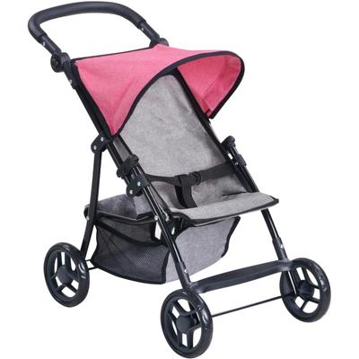 Puppenbuggy KNORRTOYS "Liba - Jeans Grey", grau (jeans grau), Puppenwagen, KinderB:35cm H:54cm T:44cm, Metall, Kunststoff, Stoff, B:35cm H:54cm T:44cm
