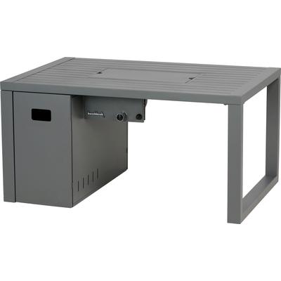 Feuertisch BUSCHBECK "Loungetisch Lagos", grau, B:115cm H:58cm L:75cm, Stahl, Glas, Feuerkörbe, Inklusive Lavagestein, Anschlussschlauch und Druckminderer Image