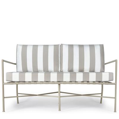 Outdoor 2-Sitzer Sofa BEL AIR - Outdoor 2-Sitzer Sofa, Streifen & Metall in Taupe, B145