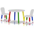 Set Tavolo con 2 Sedie Gioco per Bambini Legno con Gambe Matita Disegno Scuola