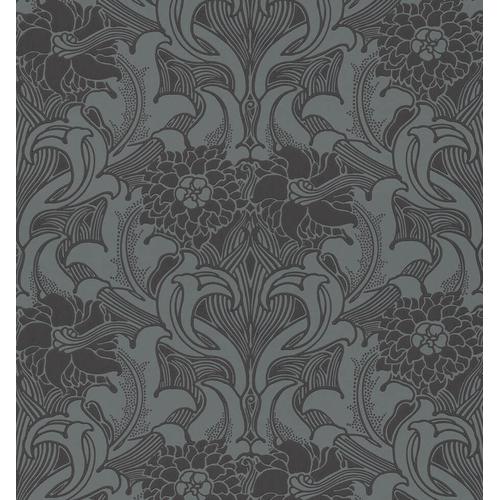 Little Greene 'Dahlia Scroll - Etruria' - blue Wallpaper