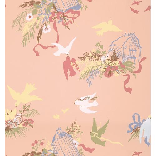 Little Greene 'Volières - Confetti' - Pink Wallpaper