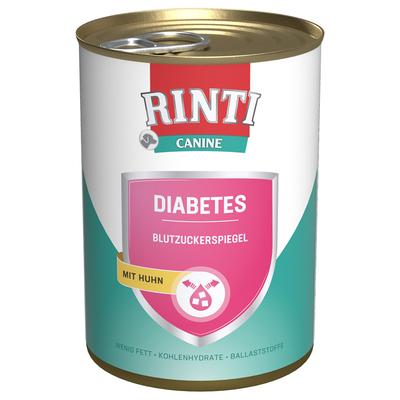 24x400g RINTI Canine Diabetes mit Huhn Hundefutter nass