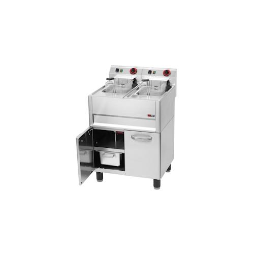 Gastro Elektro Doppel-Fritteuse Standgerät Unterbau 2×13 Liter 660x600x860 mm