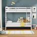 Harriet Bee Gereron Solid Wood Twin Over Twin Bunk Bed & Hanging Nightstand Wood in White | 65 H x 78.67 W x 41.74 D in | Wayfair