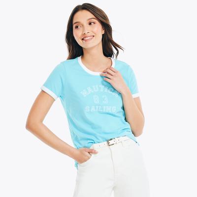 Nautica Women's Sustainably Crafted Nautica Sports Graphic T-Shirt Ballard Blue, XS