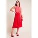 Anthropologie Dresses | Mare Mare Anthropologie Pietra Colorblock Tie Waist Midi Dress Petite | Color: Pink/Red | Size: Xsp