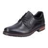 Schnürschuh RIEKER, Herren, Gr. 43, schwarz, Leder, elegant, Schuhe, mit dezentem Logoschriftzug, Freizeitschuh, Halbschuh, Schnürschuh