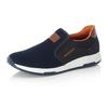 Slip-On Sneaker RIEKER, Herren, Gr. 43, blau, Textil, Lederimitat, sportlich, Schuhe, Casual Slipper, Freizeitschuh, Schlupfschuh mit Kontrastnaht, Topseller