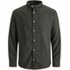 Langarmhemd JACK & JONES PLUSSIZE "JJ JJEOXFORD SHIRT L/S" Gr. 4XL, N-Gr, grün (forest night) Herren Hemden Langarm