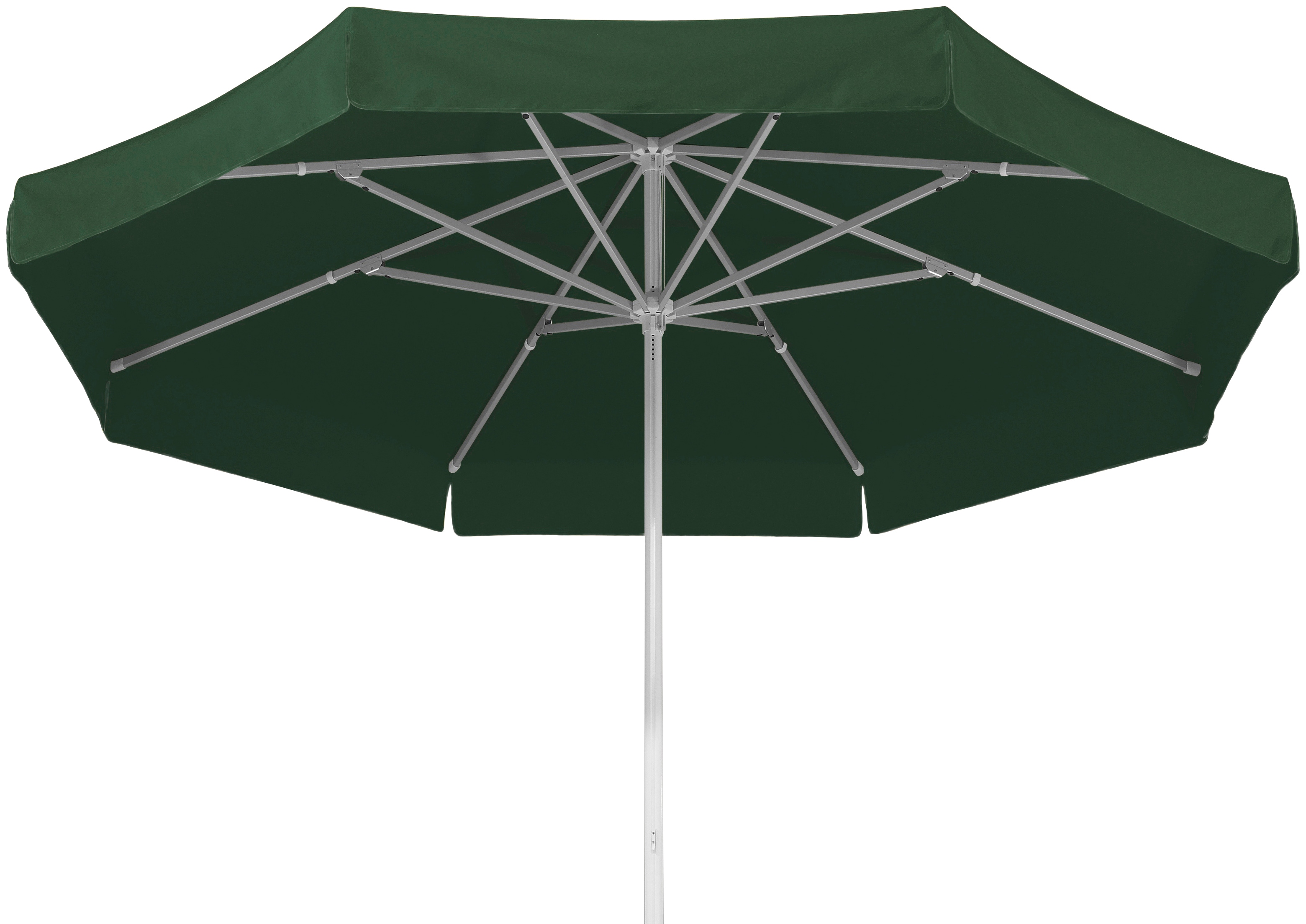 Marktschirm SCHNEIDER SCHIRME "Jumbo", grün (dunkelgrün), Obermaterial: 100% Polyester, Standschirme, ØxH: 300x275 cm, Aluminium/Polyester