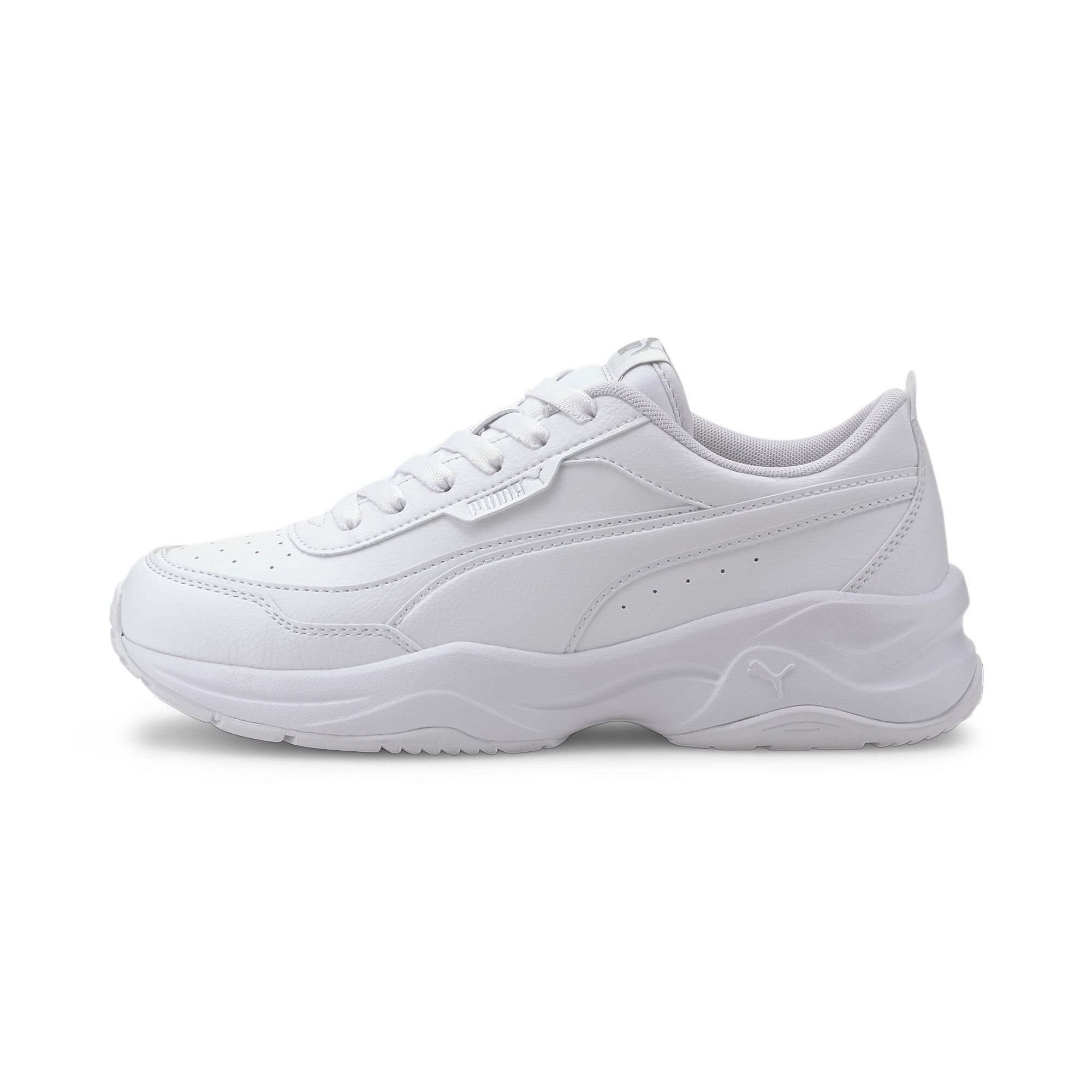 Sneaker PUMA "Cilia Mode Sneakers Damen", Damen, Gr. 40.5, grau (weiß silber gray), Obermaterial: Textil, Synthetik; Futter: Textil; Innensohle: Textil; Laufsohle: Gummi, Synthetik, Schuhe Sneaker