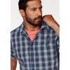 Kurzarmhemd MAN'S WORLD, Herren, Gr. M (39/40), N-Gr, bunt (blau, rot, weiß), Obermaterial: 60% Baumwolle, 40% Polyester, kariert, mehrfarbig, casual, bequem, Kurzarm, Hemden, mit kleinem Print, Topseller