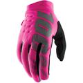 100% Brisker Ladies Bicycle Gloves, black-pink, Size S for Women