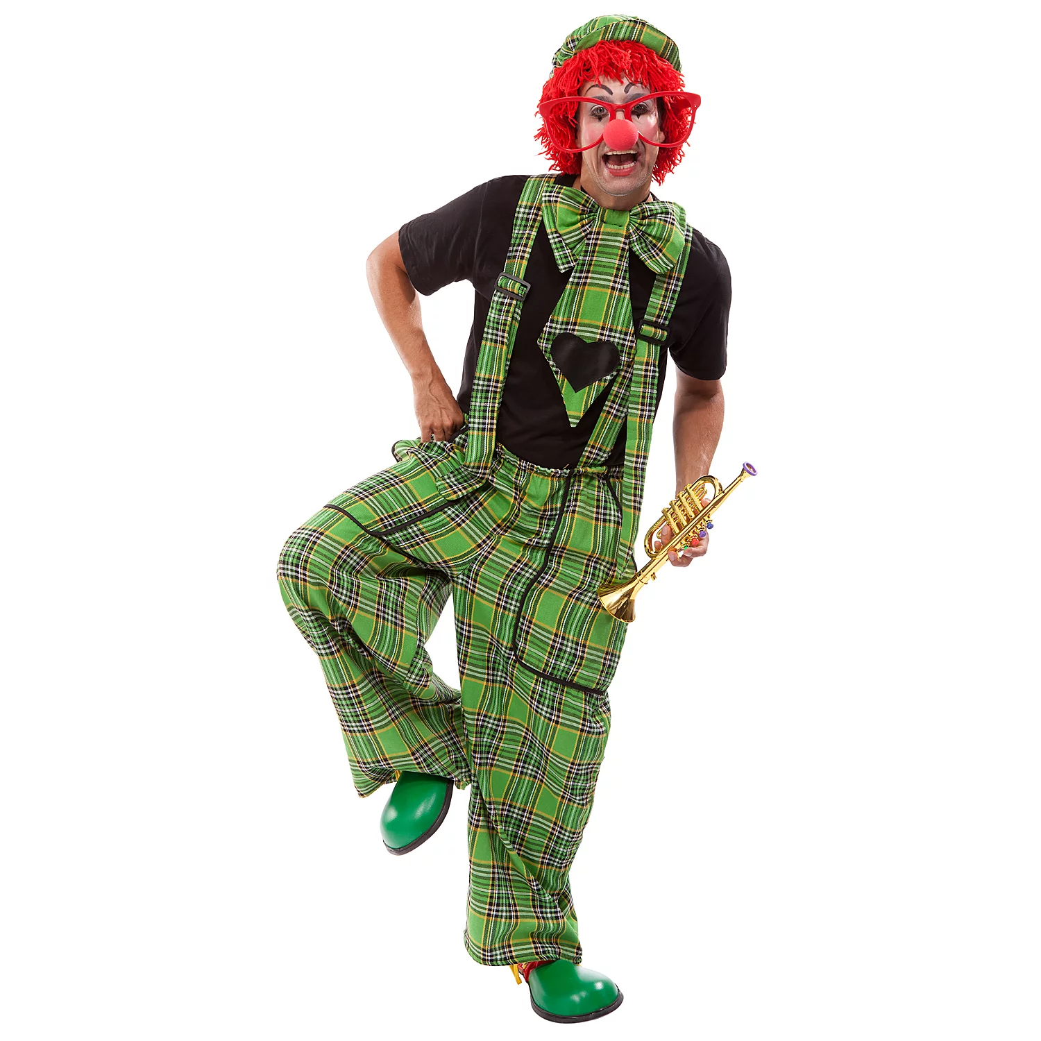 buttinette Clown-Latzhose und Riesenkrawatte, unisex, grün-color Image