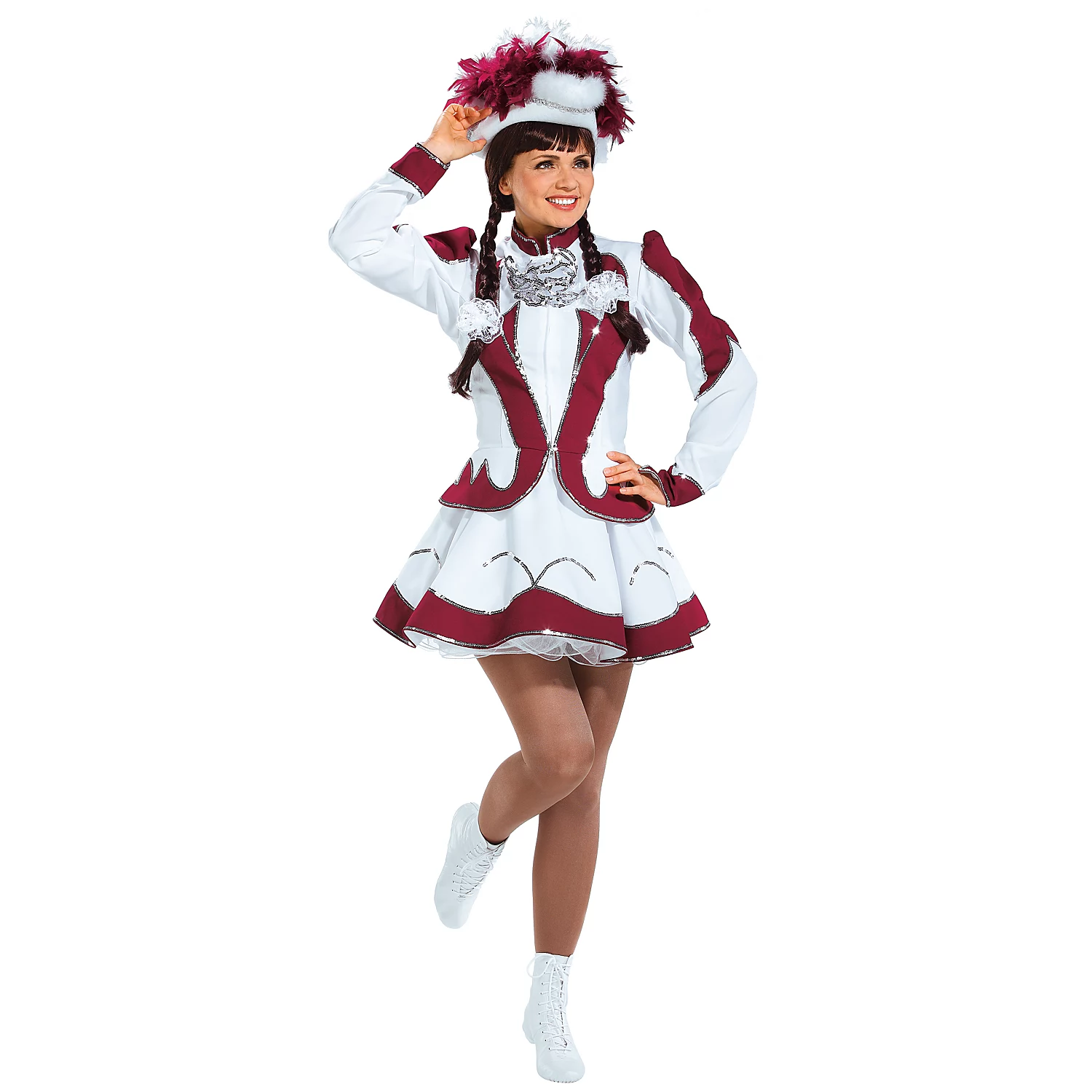 buttinette Gardekostüm, bordeaux/weiß