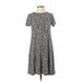 Old Navy Casual Dress - A-Line High Neck Short sleeves: Black Print Dresses - Women's Size X-Small - Animal Print Wash