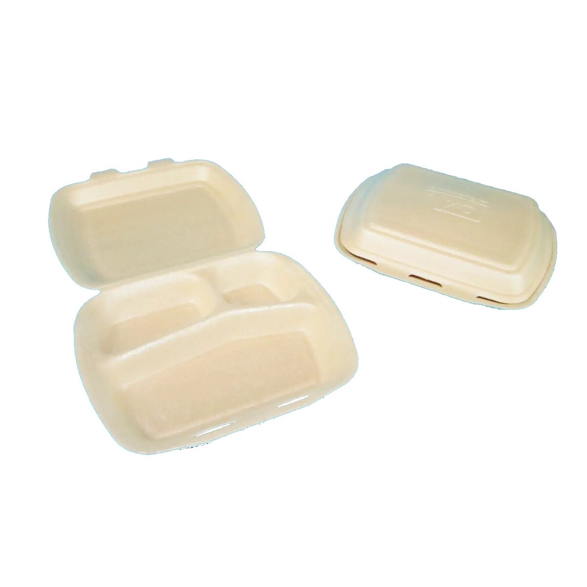 200 Außerhaus Menüboxen mit Klappdeckel 3-geteilt 24x20x7cm XPP recycelbar Image