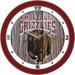 Montana Grizzlies 11.5'' Suntime Premium Glass Face Weathered Wood Wall Clock