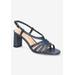 Extra Wide Width Women's Gretta Sandals by Bella Vita in Navy Leather (Size 10 WW)