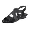 Sandalette VIVANCE "Sommerschuh", Damen, Gr. 35, schwarz, Obermaterial: 100% Elasthan. Futter: 100% Textilmaterial. Decksohle: 100% Textilmaterial. Laufsohle: 100% Synthetik, unifarben, casual, Schuhe, Sandale, Sommerschuh mit elastischen Riemchen...