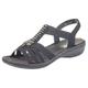 Riemchensandale RIEKER Gr. 39, schwarz (schwarz, black) Damen Schuhe Keilsandaletten