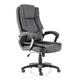 OPO Dakota Executive Office Chair Black Bonded Leather with Arms | Executive Swivel Chair with High Back Large Seat and Tilt Mechanism | Five Star Security Base & Twin Wheel Castors Black Leather