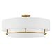 Hinkley Graham 30" Wide Lacquered Brass Metal Ceiling Light