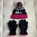 Nike Matching Sets | Nike Girls Winter Pom Pom Hat And Gloves Matching Set Size: 10-12 Years Old | Color: Black/Pink | Size: 10g