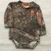 Carhartt One Pieces | Carhartt Baby 100% Cotton 1pc Long Sleeve Camouflage Onesie Sz 9m | Color: Brown/Green | Size: 9mb