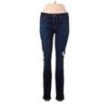Rich & Skinny Jeans - Super Low Rise Skinny Leg Denim: Blue Bottoms - Women's Size 28 - Sandwash