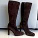 Gucci Shoes | Gucci Dark Brown Suede Leather Knee High Boots 6.5 B, Platform, High Heel, Zipp. | Color: Brown | Size: 6.5