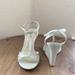 Nine West Shoes | Nine West, Size 7, T Stripes, Off White, Wedge, Leather Sandals | Color: White | Size: 7