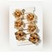 Anthropologie Accessories | Anthropologie Set Of Six Floral Crystal Hair Pins | Color: Gold | Size: 2.75”