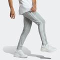 Sporthose ADIDAS SPORTSWEAR "ESSENTIALS SINGLE JERSEY TAPERED OPEN HEM 3STREIFEN HOSE" Gr. XXL, N-Gr, grau (medium grey heather, white) Herren Hosen Trainingshosen