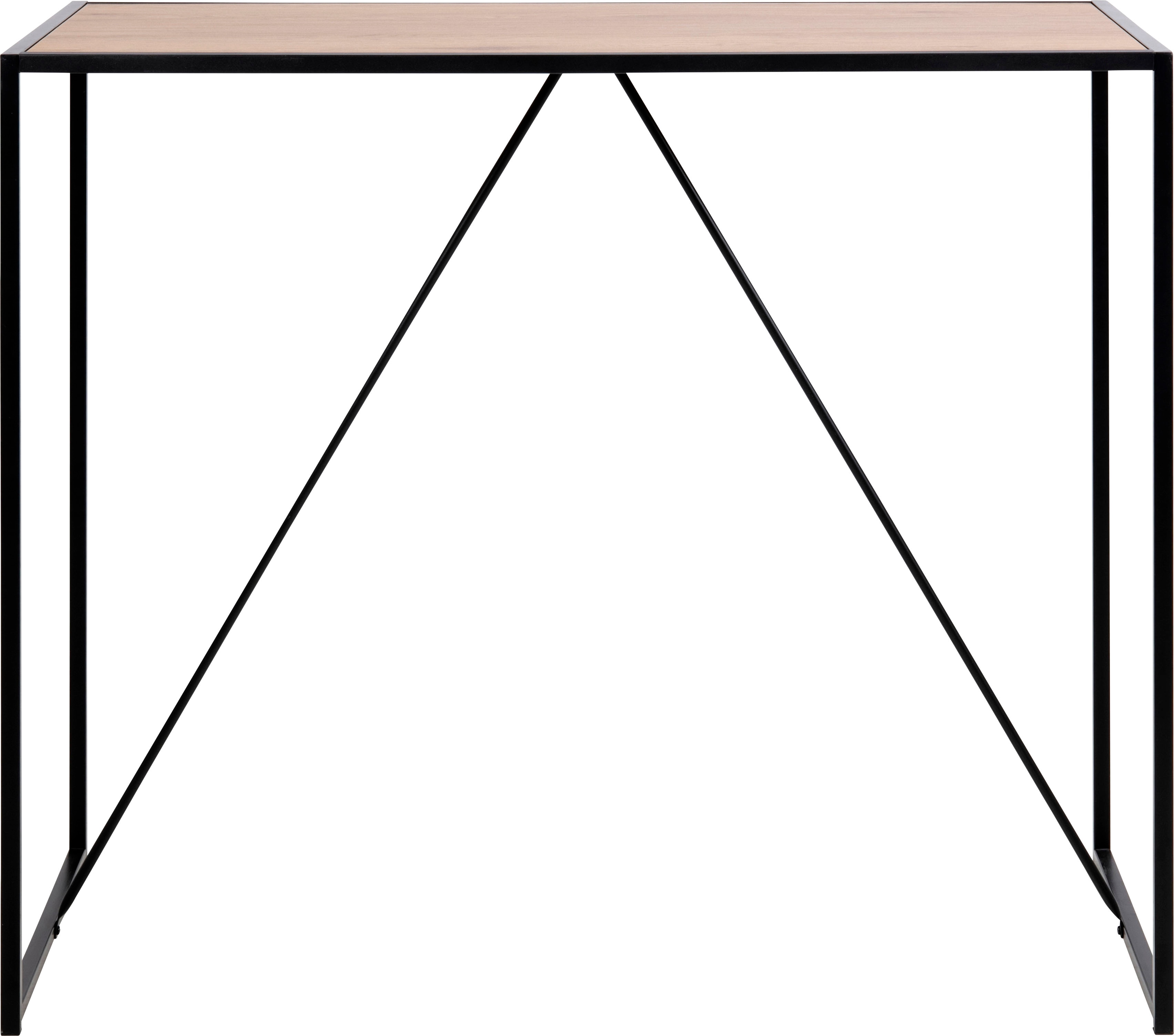 Bartisch ACTONA GROUP, schwarz (matt wildeiche, matt schwarz, matt wildeiche), B:120cm H:105cm T:60cm, Tische, mit schmalem Metallfuß, Breite 120 cm, in weiteren Variationen Image