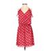 Moda International Casual Dress - Wrap: Red Polka Dots Dresses - Women's Size Small Petite