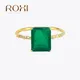 ROGHTS-Bague de Luxe en Tourmaline Verte pour Femme Anneau Carré en Argent 925 Support Paraiba