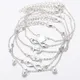 Lot de 5 bracelets de cheville pour femmes bijoux d'été couleur or et argent chaîne de cheville