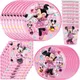 Disney-Fournitures de fête Minnie Mouse Rose Minnie Poulet Britware Baby Shower Enfants Bol