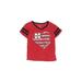 Pro Edge by Knights Apparel Short Sleeve T-Shirt: Red Print Tops - Kids Girl's Size 4