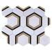 TileGen. Natural Dorato Hexagon Marble Mosaic Tile in White/Gold Wall Tile (10 sheets/9.4 sqft.)