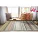 Hand Knotted Wool STRIPE/BEIGE Modern Stripe Knotted Striped Rug