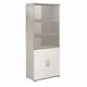 Meuble haut Axiome - L.80 x H.180 cm - 2 portes basses - Corps Aluminium - Portes Blanc