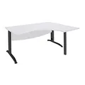 Bureau compact retour à droite Activity Métal - L.160 x P.120 cm - Plateau Blanc - Pieds L Anthracite