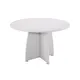 Table ronde 120 cm - Pied croix panneau et Plateau Blanc